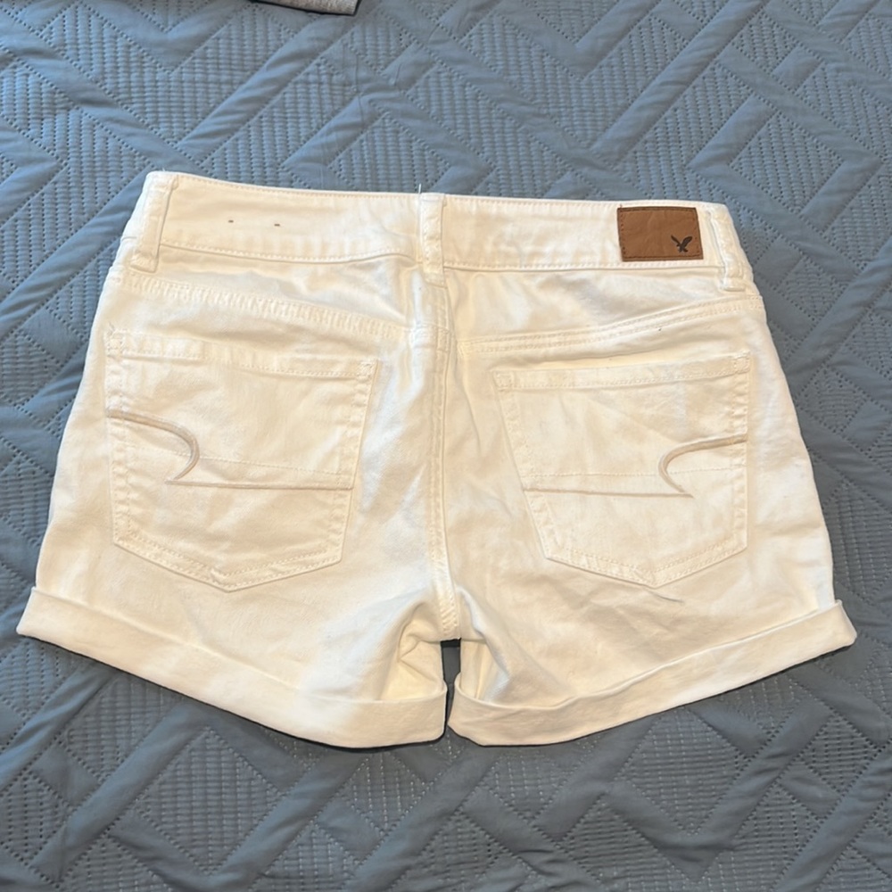 White Midi American Eagle Jean Shorts - Picture 2 of 3